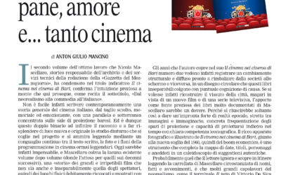 LIBRI IL SECONDO VOLUME DI NICOLA MASCELLARO (DI MARSICO LIBRI) – Così Bari scoprì pane, amore e… tanto cinema